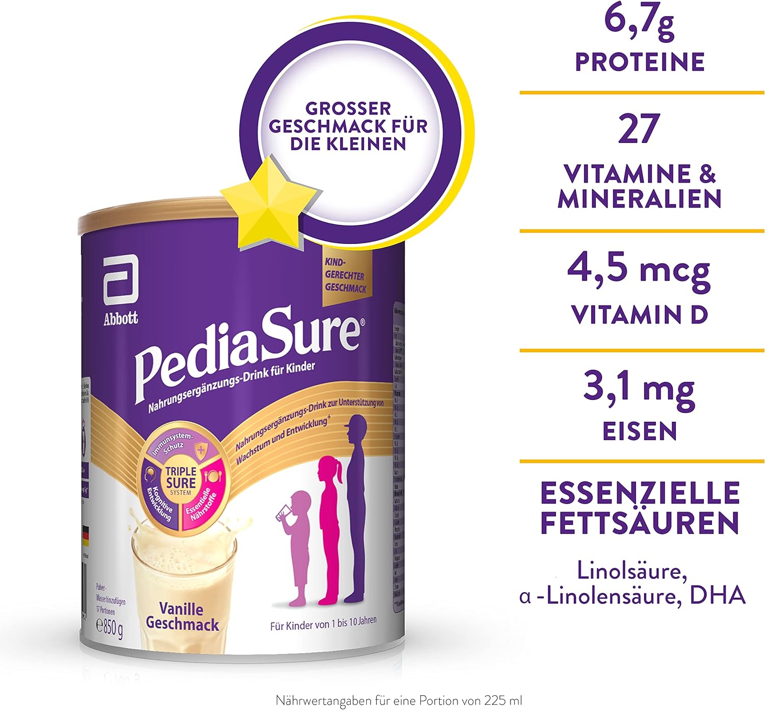 Pediasure Shake Vanille Nahrungsergänzungsmittel für Kinder