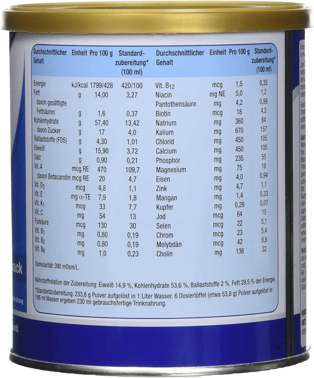 Verwendung und Inhaltsstoffe von ENSURE Vanillemilchpulver 400 g für ältere Menschen