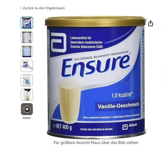 Verwendung und Inhaltsstoffe von EnSure Vanillemilchpulver 400g