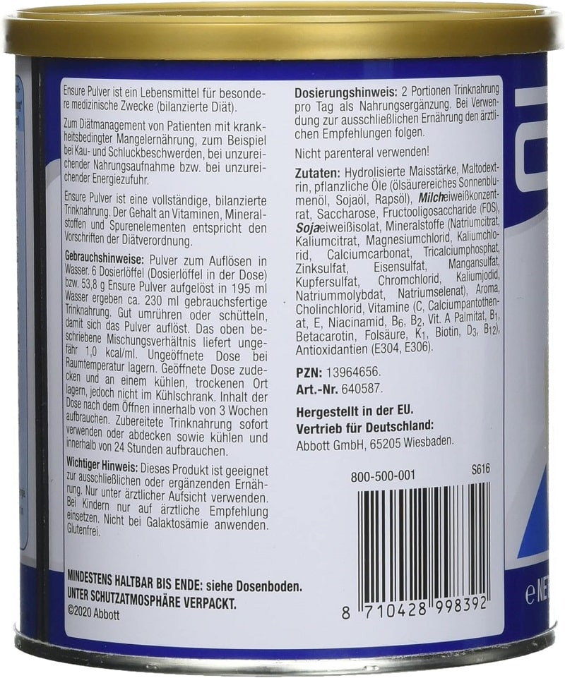 ENSURE Vanille 400g Pulver milch für alte menschen